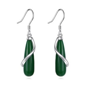 Jade Ohrringe 925 Sterling Silber