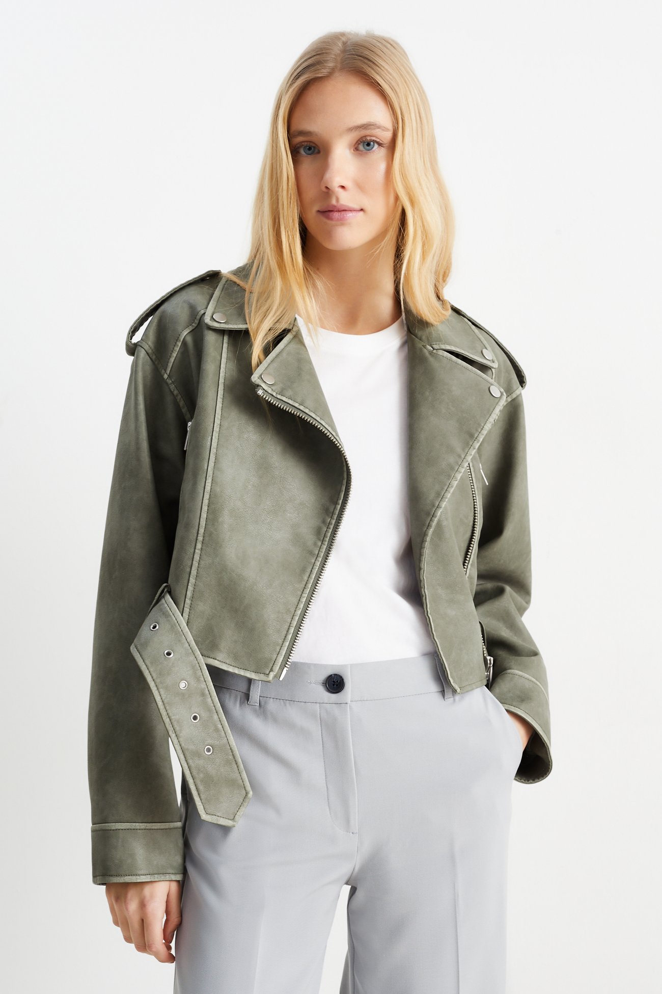 Crop Bikerjacke