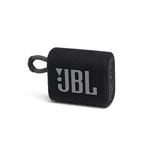 JBL GO 3 kleine Bluetooth Box in Schwarz – Wasserfester, tragbarer Lautsprecher für unterwegs – Bis 