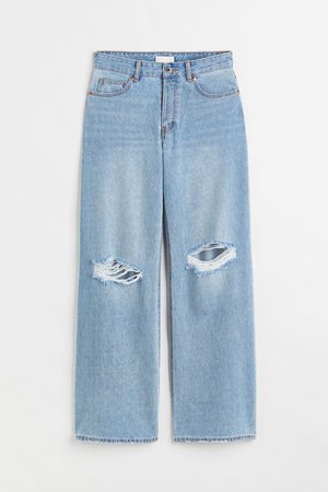 Wide Low Jeans - Blau - Damen