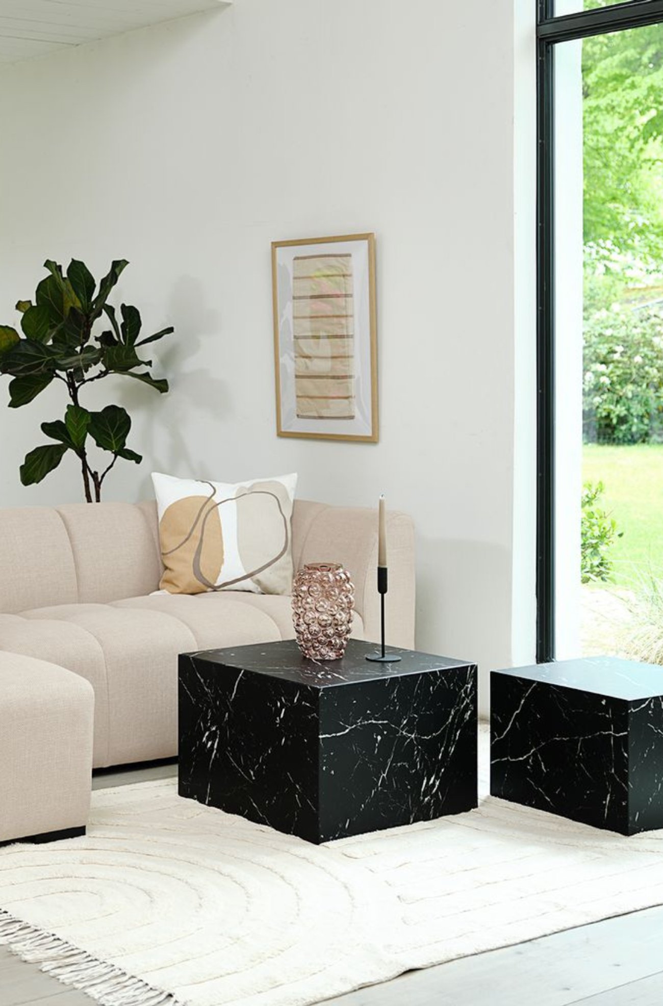 Couchtisch TINGSTED 45x45/55x55 marmor 2er-Set