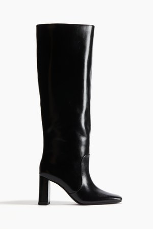 Kniehohe Stiefel - Schwarz - Damen