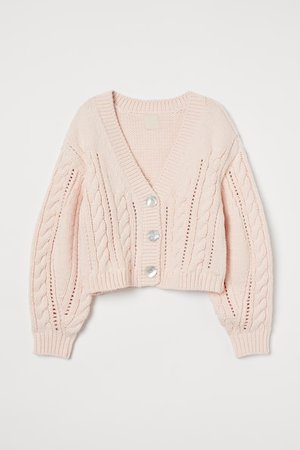 Cardigan mit Zopfmuster