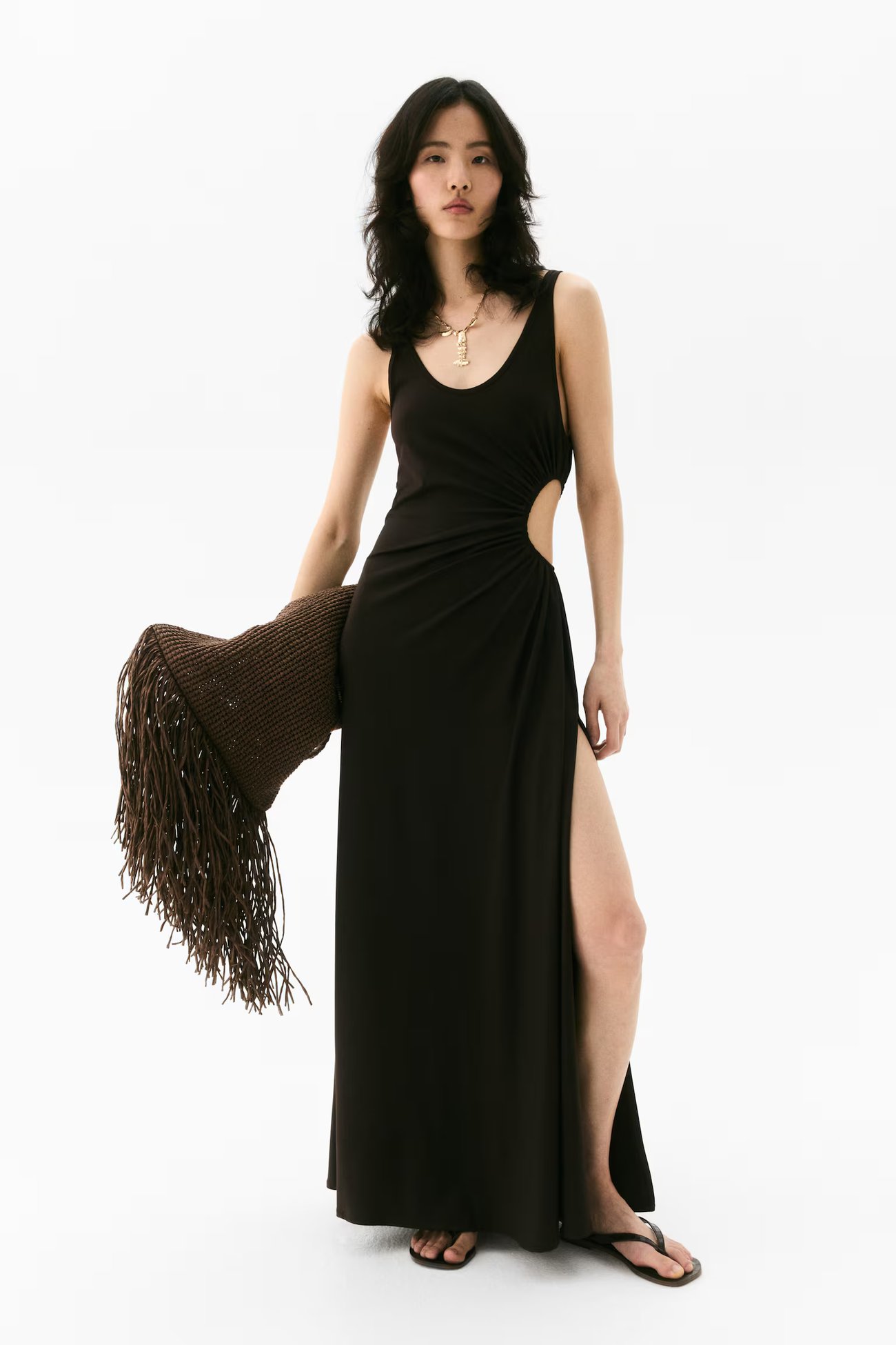 Drapiertes Kleid mit Cut-out