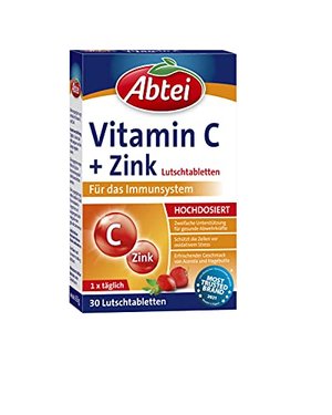 Abtei Vitamin C + Zink - wertvolles Vitaminpräparat zum Lutschen 