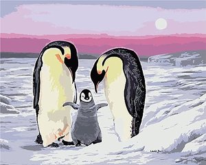 Pinguinfamilie Malen nach Zahlen Set