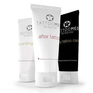 TattooMed Tattoo-Pflege Set, Medizinisches Hautpflegekomplettsystem für tätowierte Haut, 3er Pack (3