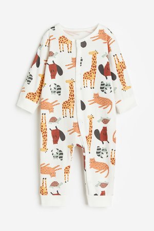 Gemusterter Pyjama Langarm Tiere
