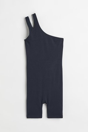 Kurzer One-Shoulder-Jumpsuit