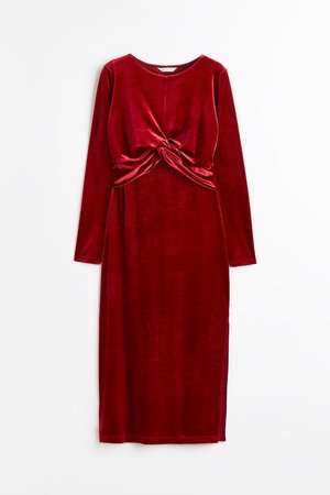 MAMA Stillkleid aus Velours - Rot - Damen