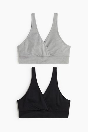 MAMA 2er-Pack Still-BHs Seamless - Grau - Damen