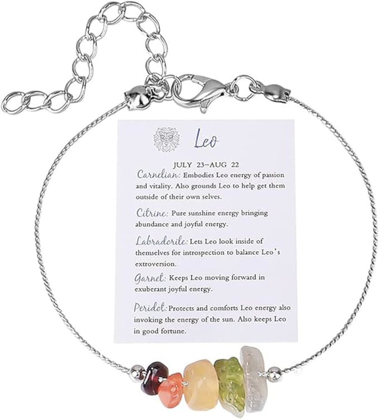 Sternzeichen-Kristall-Armband Löwe