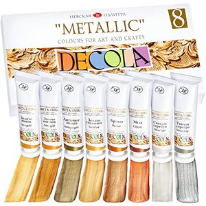 DECOLA - Metallic Effekt Acrylfarben Set | 8 x 18 ml
