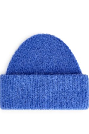 Beanie mit doppeltem Umschlag, aus Alpaka-Merino-Mix