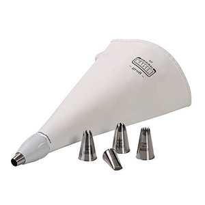 7-teilig Spritzbeutel Set , wiederverwendbarer Spritzbeutel groß mit Tüllen, Adapter, 5 Spritztüllen