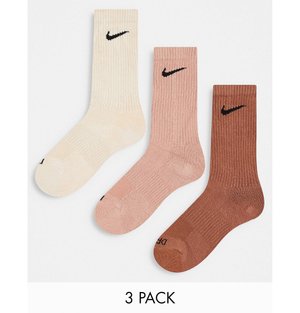 Nike Training – Unisex Cush – Socken im 3er-Pack in Naturtönen 