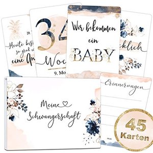 45 Schwangerschaft Meilensteinkarten