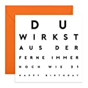 Lustige Geburtstagskarte – "Du wirkst aus der Ferne" - Mit witzigen Aufklebern