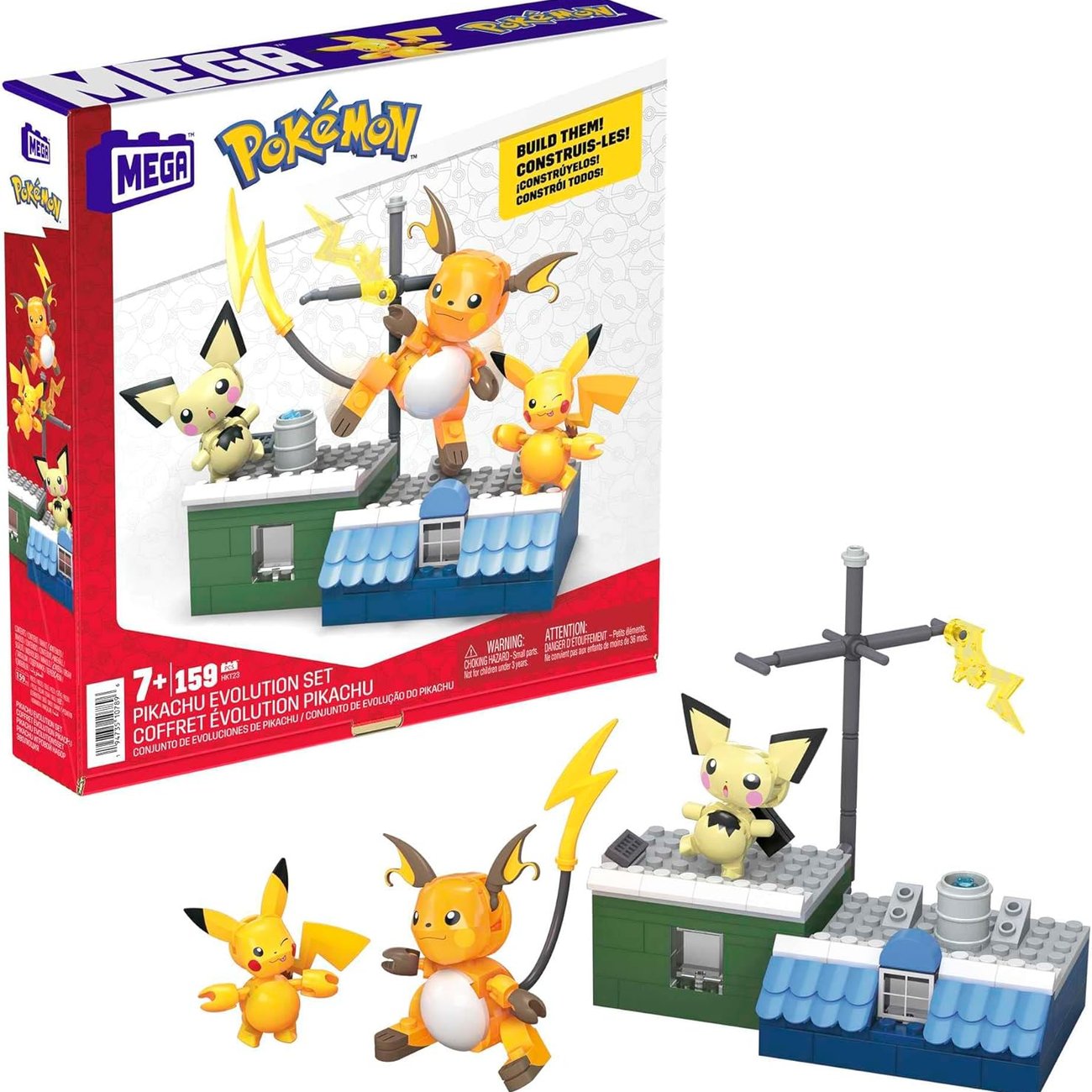 MEGA POKÉMON Pikachu Evolutionsset mit Pichu, Pikachu und Raichu