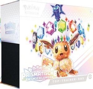 Pokémon-Sammelkartenspiel: Top-Trainer-Box Karmesin & Purpur – Prismatische Entwicklungen