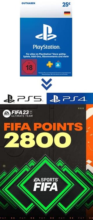PlayStation Store Guthaben für FIFA 23 Ultimate Team - 2800 FIFA Points - PS4/PS5 Download Code - de