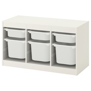 TROFAST Aufbewahrung mit Boxen - weiß/weiß 99x44x56 cm