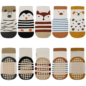 Vicloon rutschfeste Socken für Baby, 5 Paar Baby Socken Baumwolle, Kleinkind Socken Baby, Kinder Ant